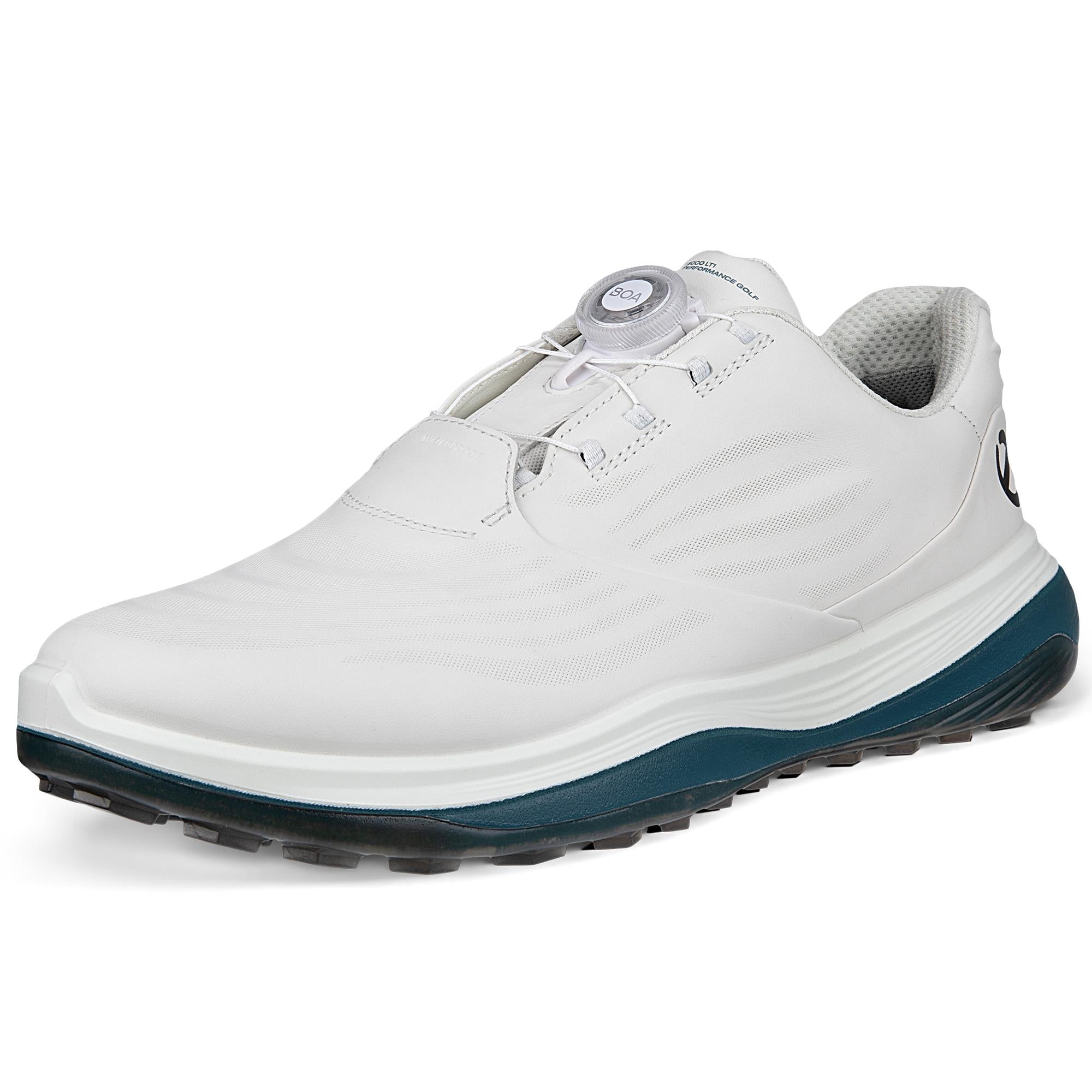 Ecco LT1 BOA Mens Golf Shoes White/Petrol